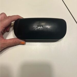 Coach eye glasses clam shell case black